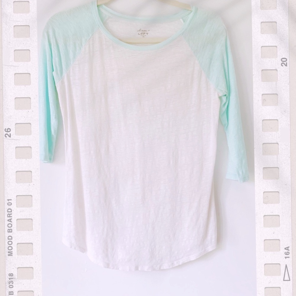 Ann Taylor Loft Linen Baseball T